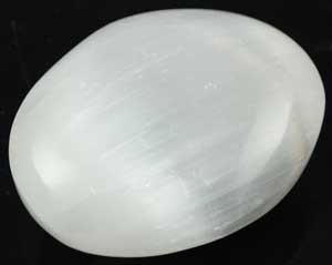 White Selenite Oval 2" - Click Image to Close