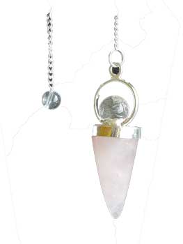 Rose Quartz Teardrop & Ball Pendulum - Click Image to Close