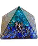 75mm Orgone Aquamarine & Lapis pyramid