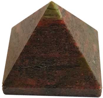 25-30mm Unakite pyramid - Click Image to Close