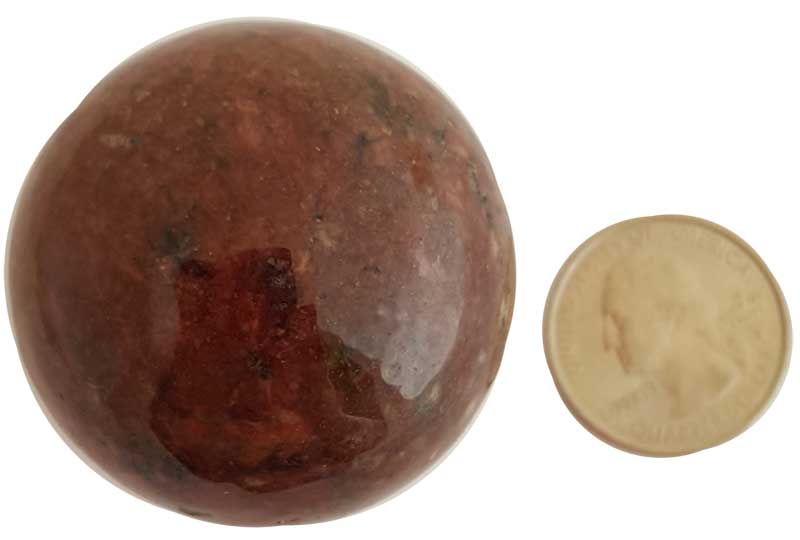 40mm Rhodonite sphere - Click Image to Close