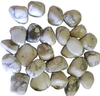 1 lb Howlite, White tumbled stones - Click Image to Close