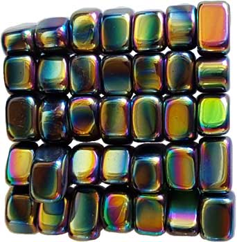 1 lb Magnetic Hematite Rainbow tumbled stones - Click Image to Close