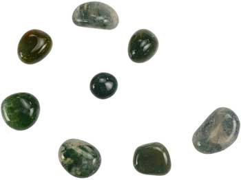 1 Lb Moss Agate tumbled - Click Image to Close