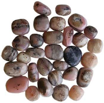 1 lb Opal, Pink tumbled stones - Click Image to Close