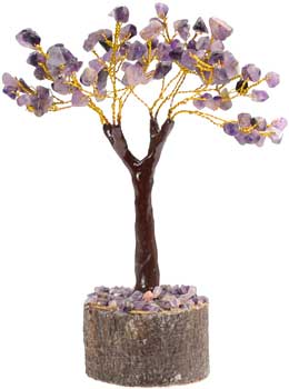Amethyst gemstone tree 100 beads - Click Image to Close