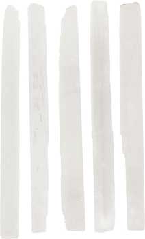 7" Selenite mini sticks 5 pk - Click Image to Close