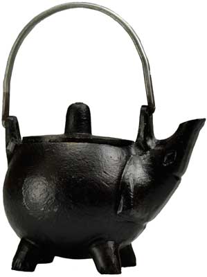 3" Pot Belly cauldron w/Lid - Click Image to Close