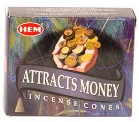 Attracts Money HEM cone 10pk - Click Image to Close