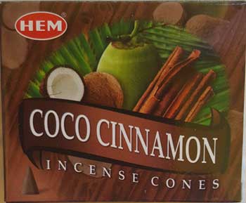 Coconut Cinnamon HEM cone 10 pack - Click Image to Close