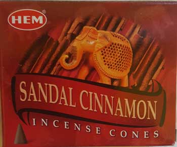 Sandal Cinnamon HEM cone 10 pack - Click Image to Close