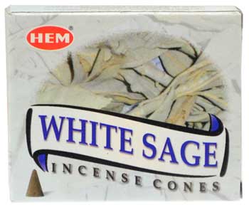 White Sage HEM cone 10pk - Click Image to Close