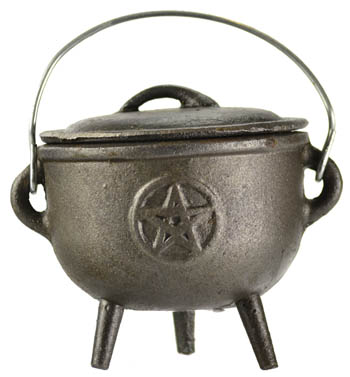 Pentagram cauldron 4" - Click Image to Close