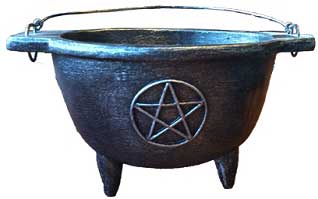 6" Pentagram Cauldron resin - Click Image to Close