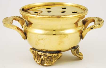 Brass Cauldron W Screen Burner 2" - Click Image to Close