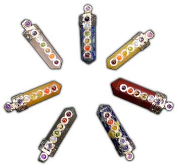 Crystal Pencil Point w/ 7 Chakra - Click Image to Close