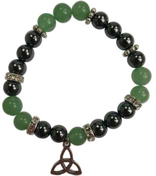 8mm Aventurine/ Hematite Triquetra - Click Image to Close