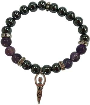 8mm Hematite/ Amethyst Goddess - Click Image to Close