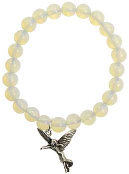 Rainbow Moonstone Protection Angel silver