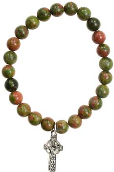 Unakite Faith Cross silver - Click Image to Close