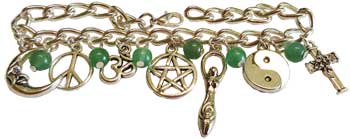 Green Adventurine Coexist bracelet - Click Image to Close