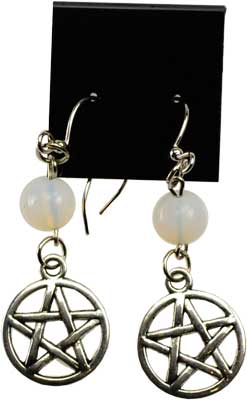 Opalite Pentagram earrings - Click Image to Close