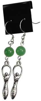 Green Aventurine Goddess earrings - Click Image to Close