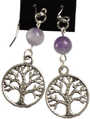 Amethyst Tree of Life earrings - Click Image to Close