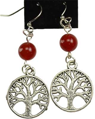 Carnelian Tree of Life earrings - Click Image to Close
