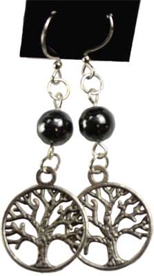Hematite Tree of Life earrings - Click Image to Close