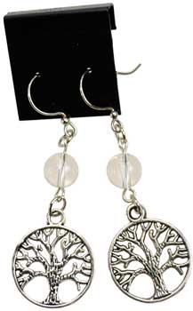 Quartz Tree of Life earrings - Click Image to Close