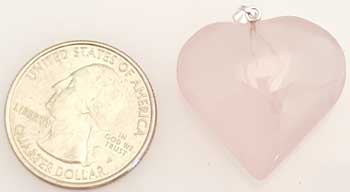 1" Rose Quartz heart - Click Image to Close