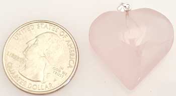 1" Rose Quartz heart