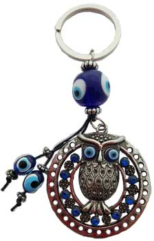 Owl Evil Eye keychain - Click Image to Close