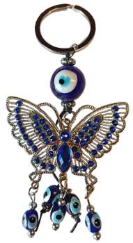 Butterfly Evil Eye keychain - Click Image to Close