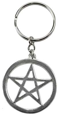 Pentagram Key Ring - Click Image to Close