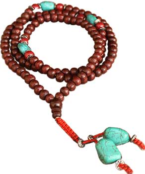 Rosewood & Turquoise japmala - Click Image to Close