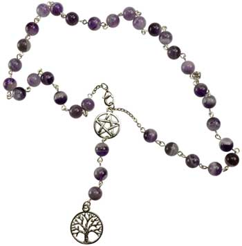 Amethyst Witch's Ladder necklace - Click Image to Close