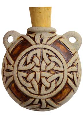 Celtic Knot Raku Bottle - Click Image to Close