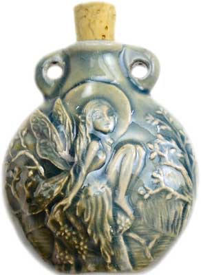 Tree Fairy Raku Bottle - Click Image to Close