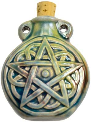 Pentagram Raku Bottle