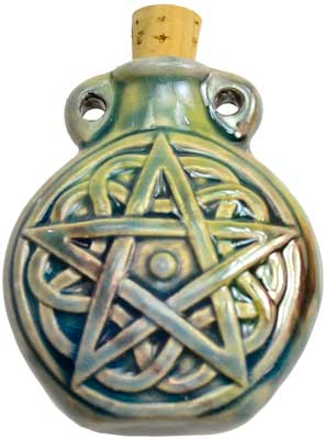 Pentagram Raku Bottle - Click Image to Close