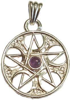 7 chakra Pentagram pendant - Click Image to Close