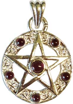 1" Pentagram Garnet - Click Image to Close