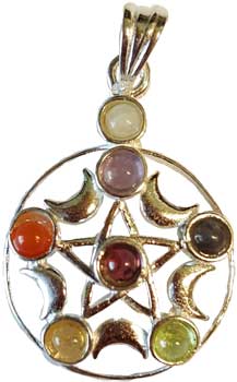 Pentagram Moons chakra 2"