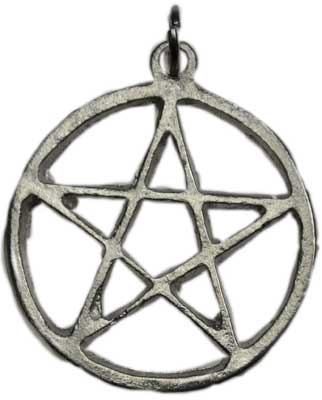 Medium Pewter Pentagram - Click Image to Close