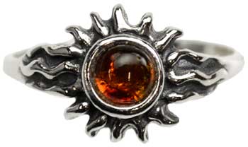 Amber Sun Ring Size 5