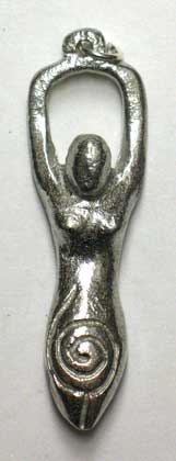 Spiral Goddess Silvertone - Click Image to Close