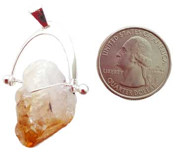 Citrine balance untumbled pendant - Click Image to Close