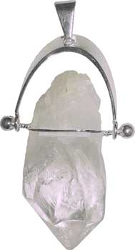 Clear Quartz balance untumbled pendant